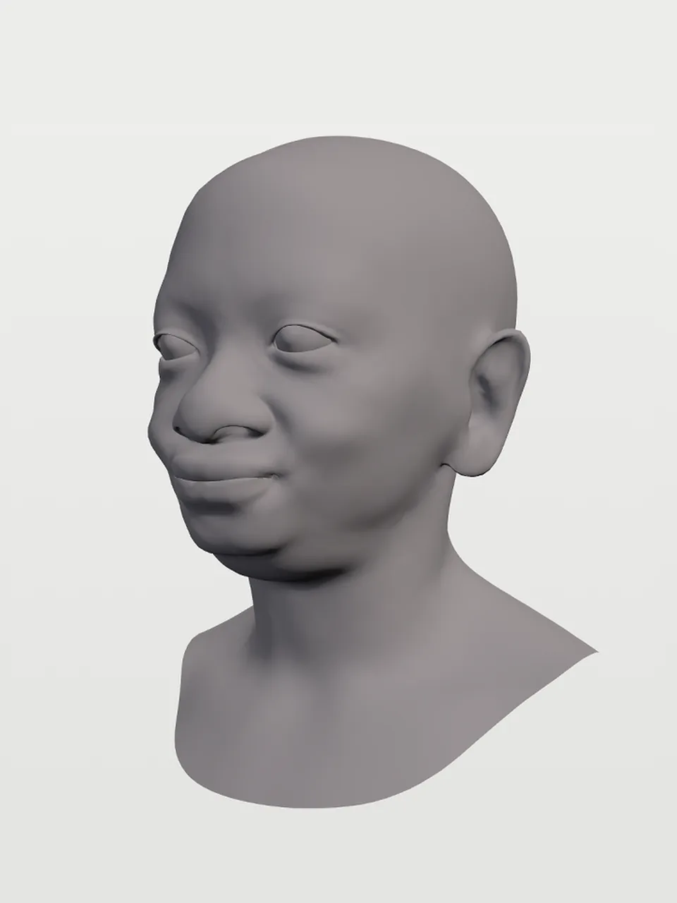 The clay head from the 3D editor